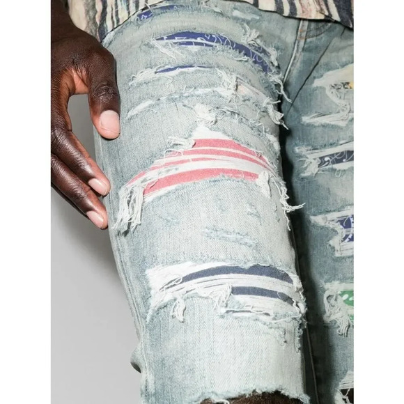 NWT Amiri Rainbow Patch Denim - Picture 5 of 11